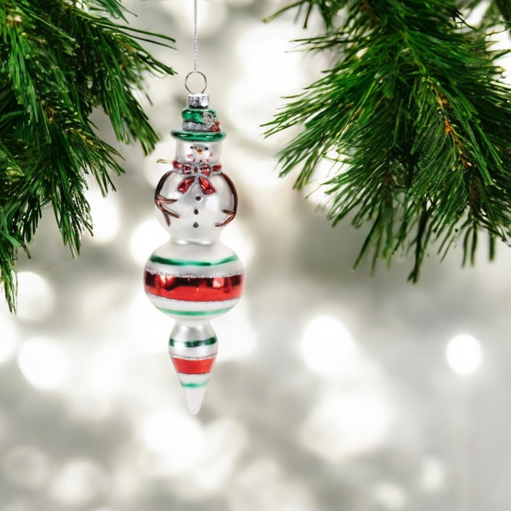 Festive Snowman Finial Ornament