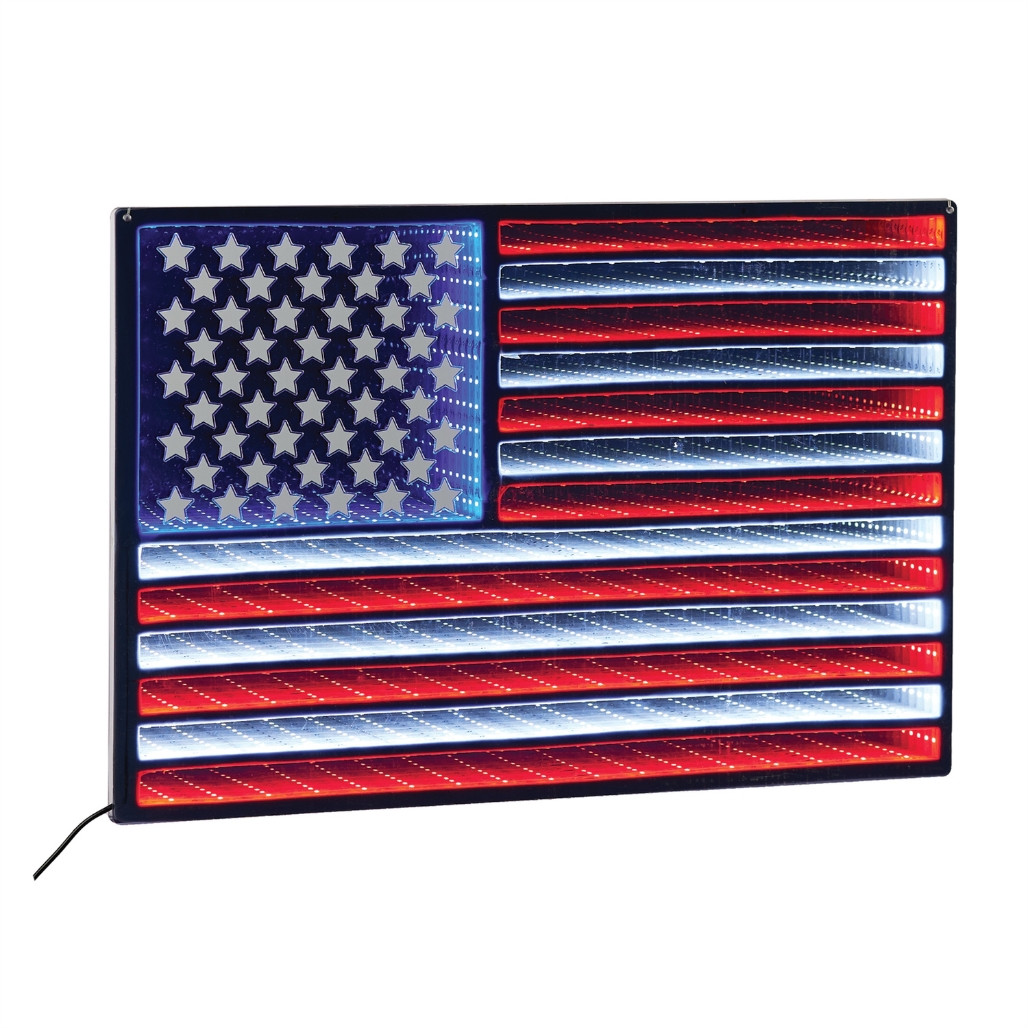 Hanging American Flag Infinity Light