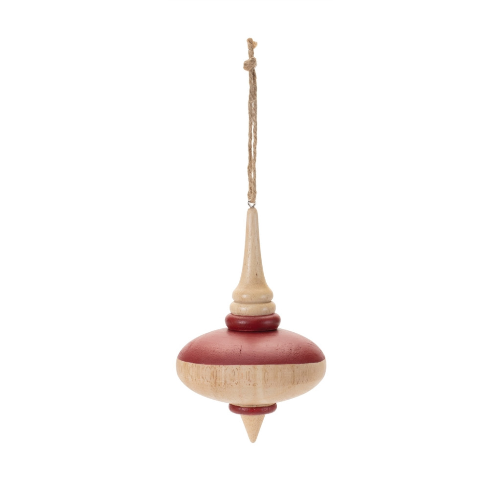 Turned Wood Ellipse Ornament
