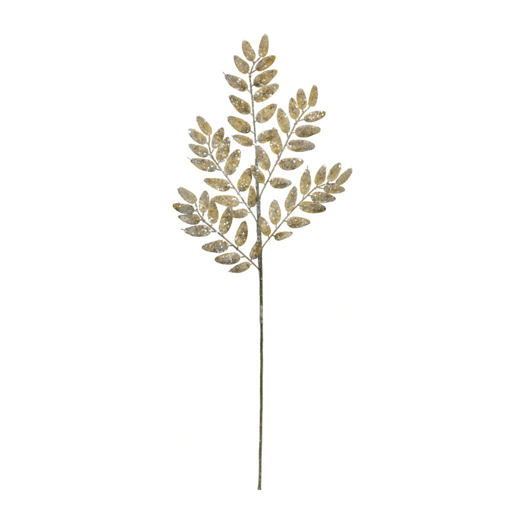 Glittered Leaf Spray