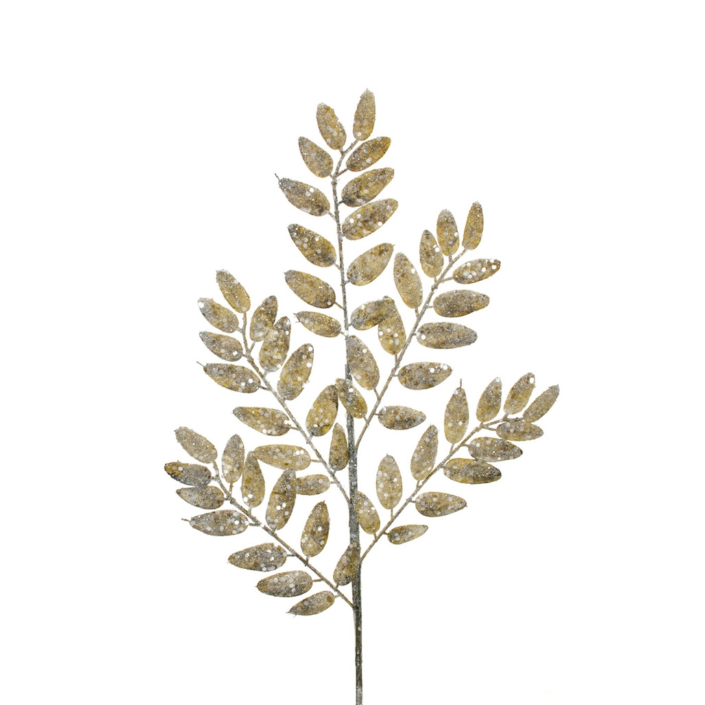 Glittered Leaf Spray