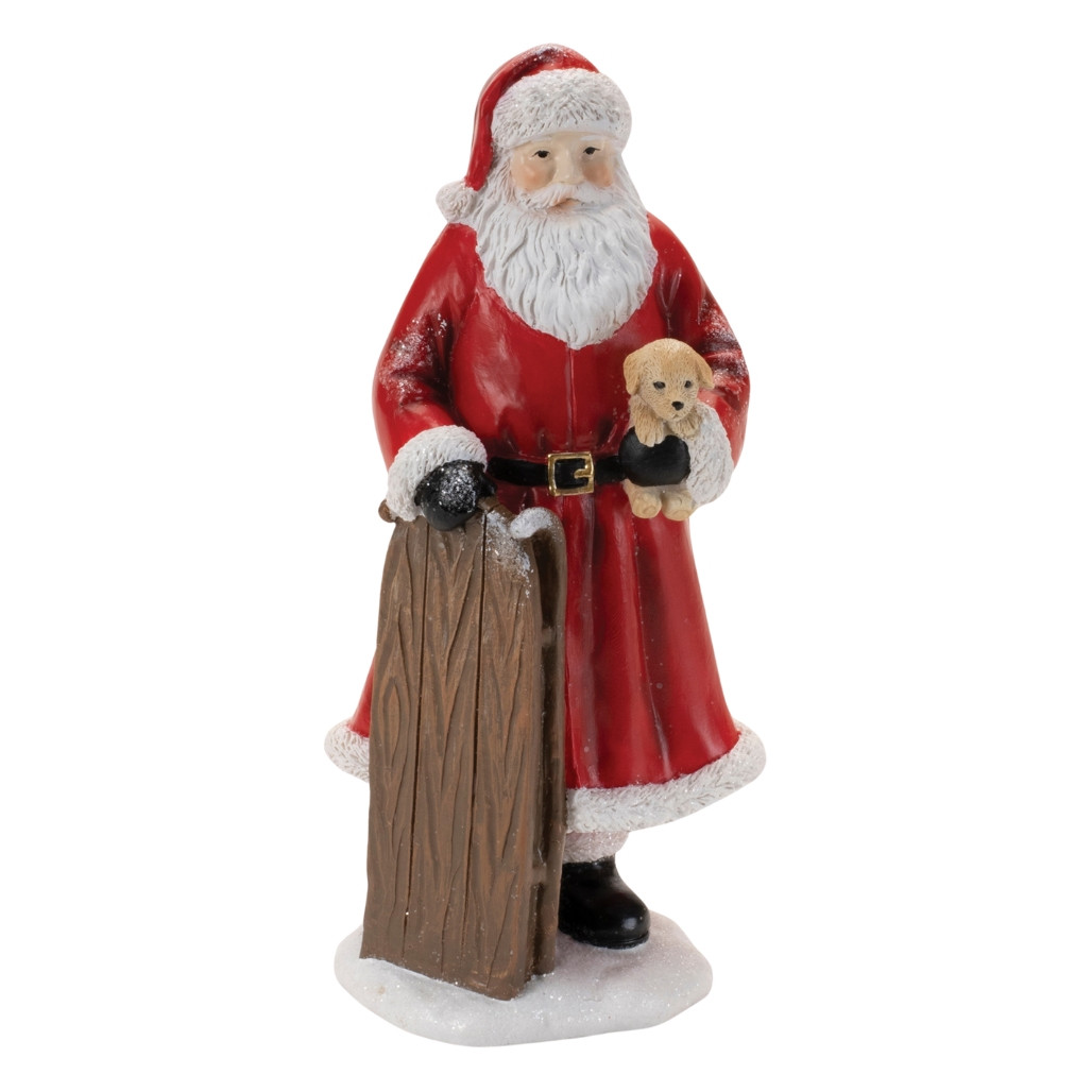 Santa with Sled Figurine