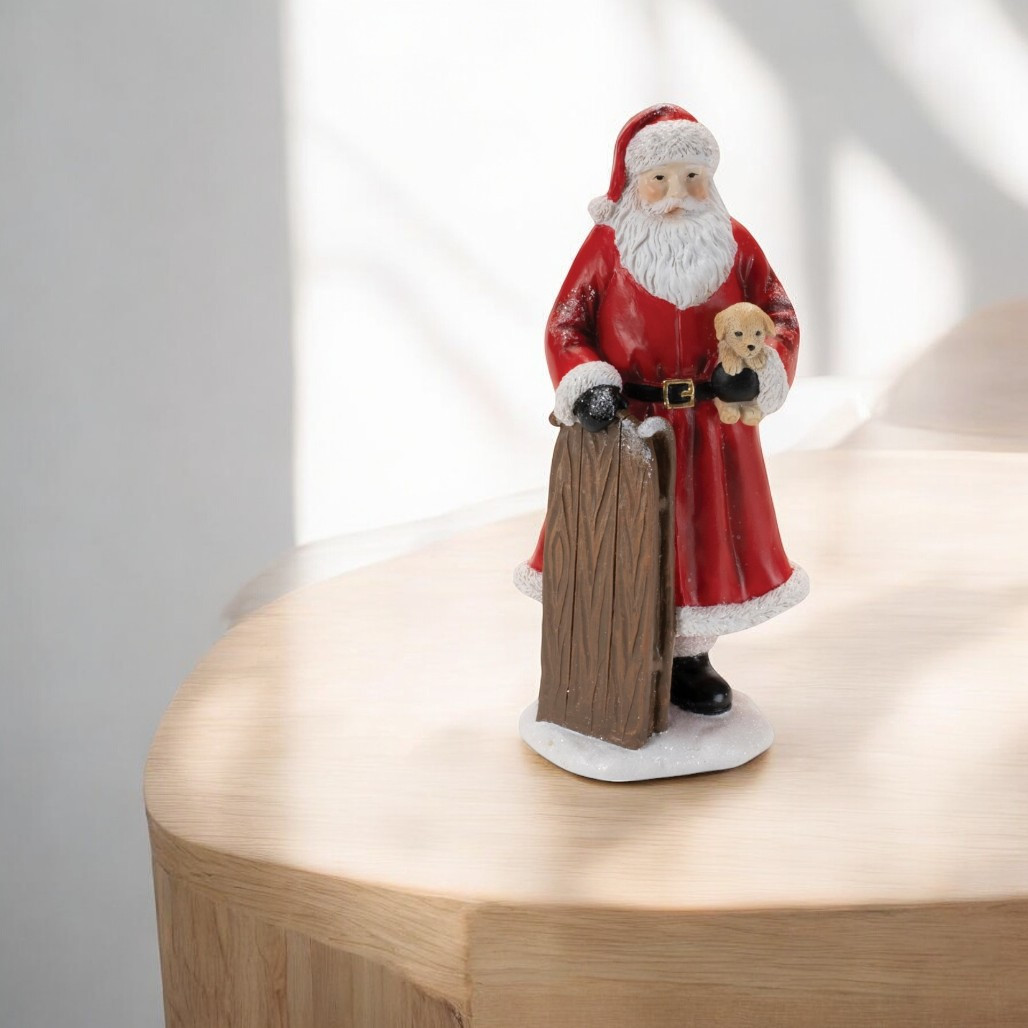 Santa with Sled Figurine