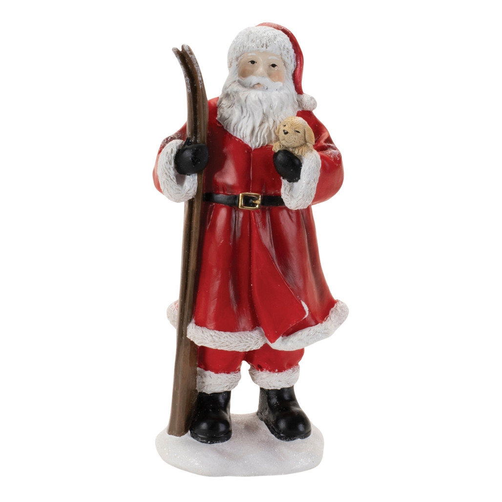 Santa with Skis Figurine