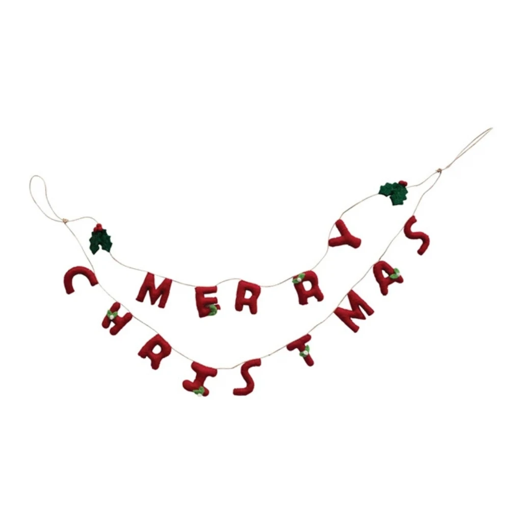Handmade Wool Felt Merry Christmas Garland