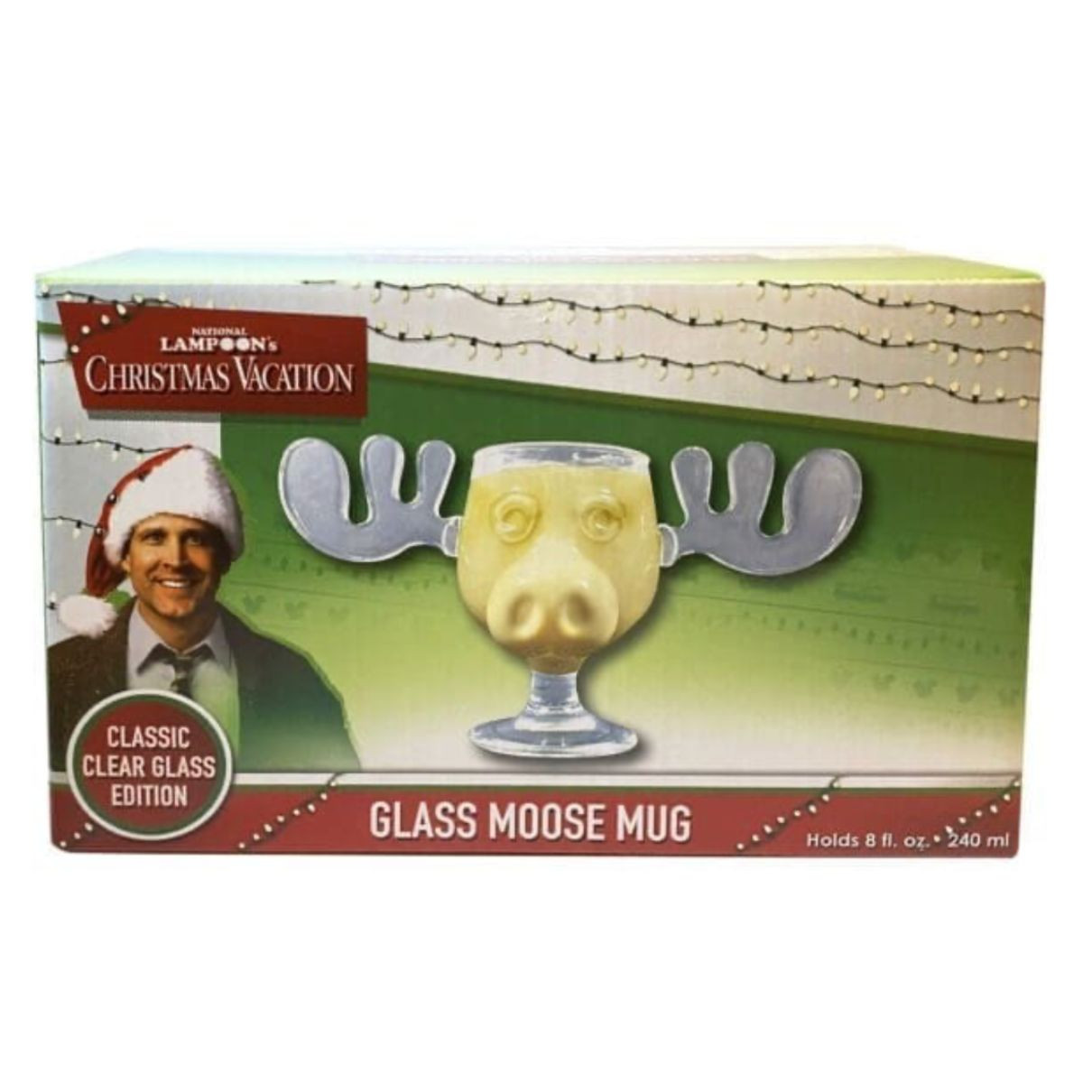 Christmas Vacation Griswold Glass Moose Mug - 8 oz Classic Clear