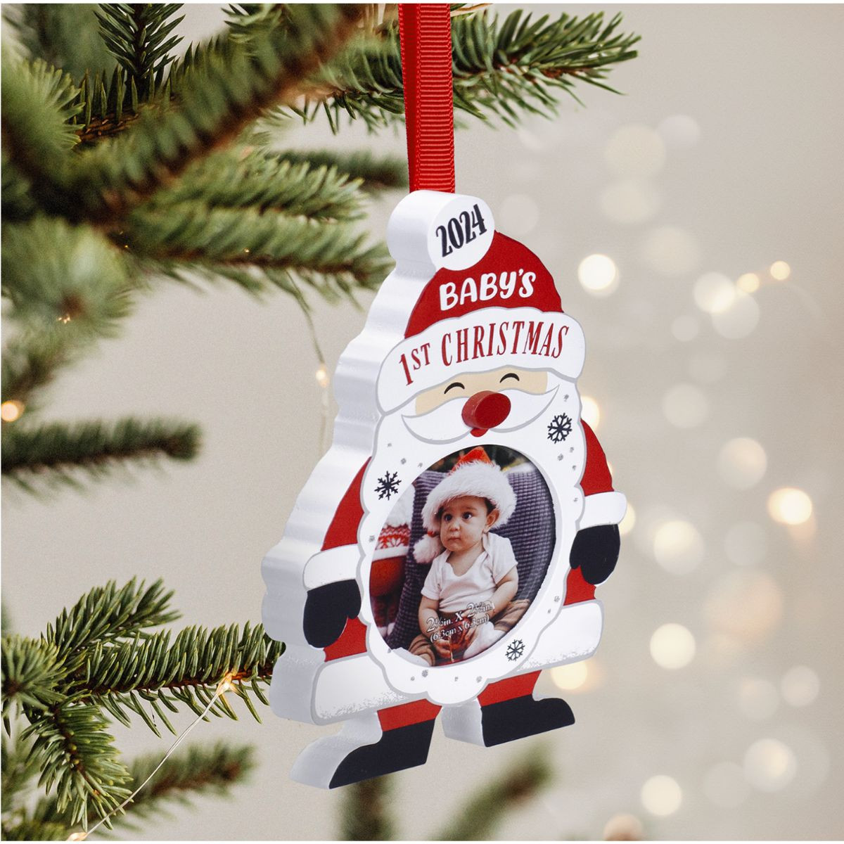 Baby's First Christmas 2024 Santa Frame Ornament - Main Image