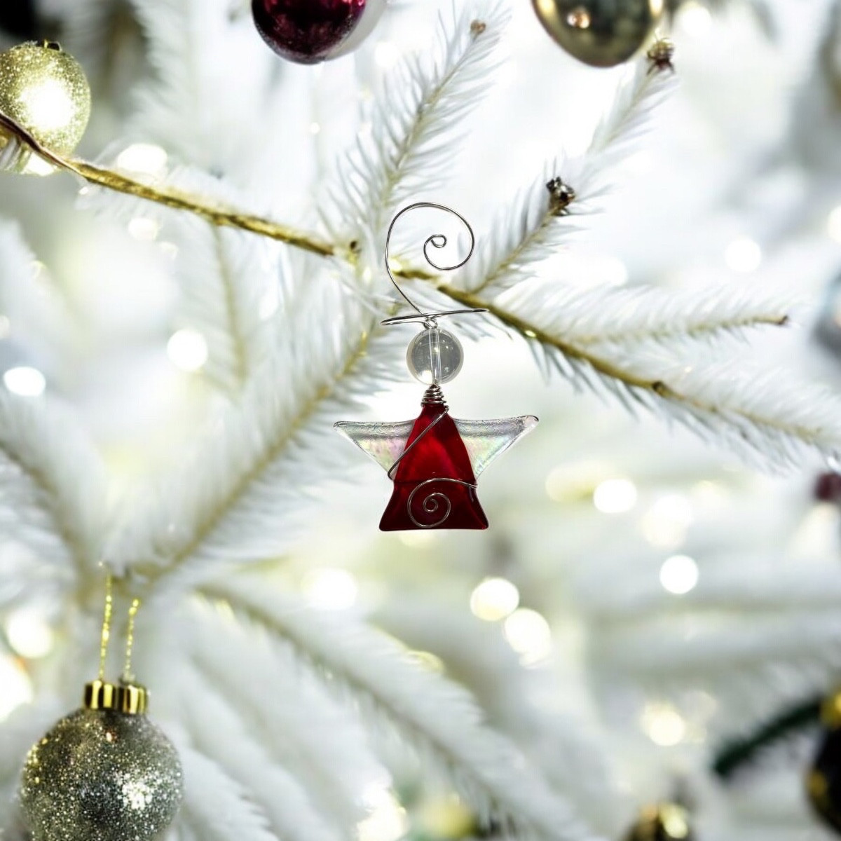 Tiny Angel Ornament – Red