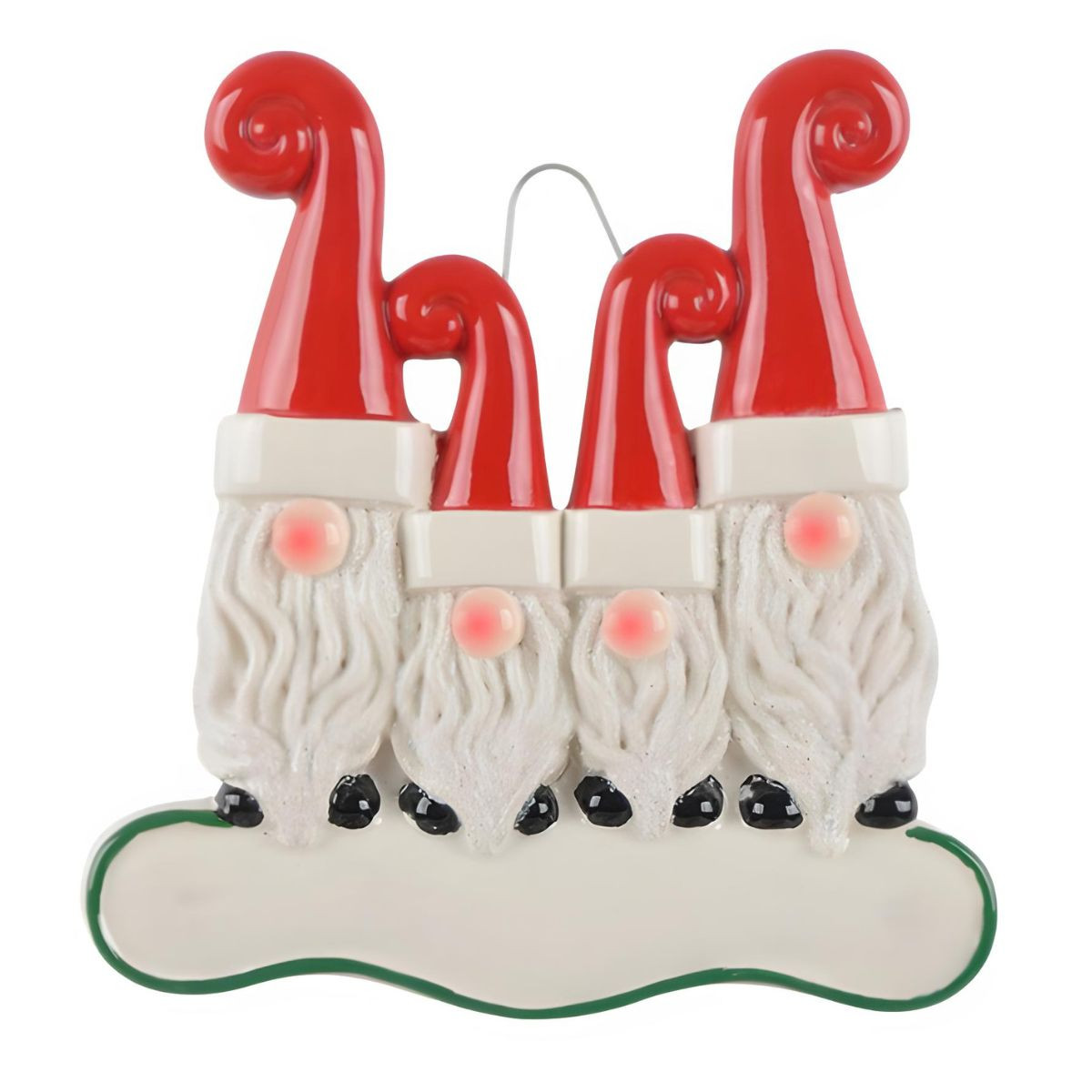 Bearded Gnomes Family of 4 Personalized Ornament