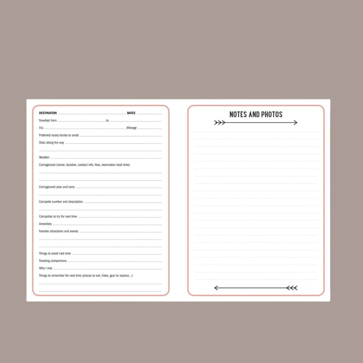 Camping Log Book