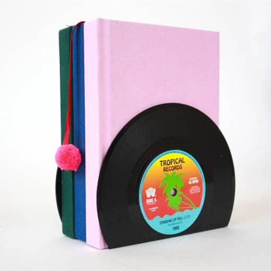 Retro Vinyl Bookends