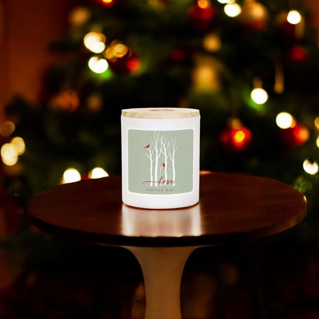 Hope Cardinals Candle with Frosted Mint Scent
