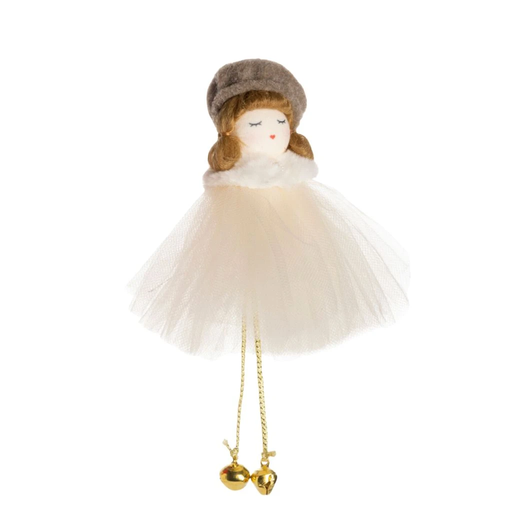 Girl in White Tulle Dress and Beret Ornament