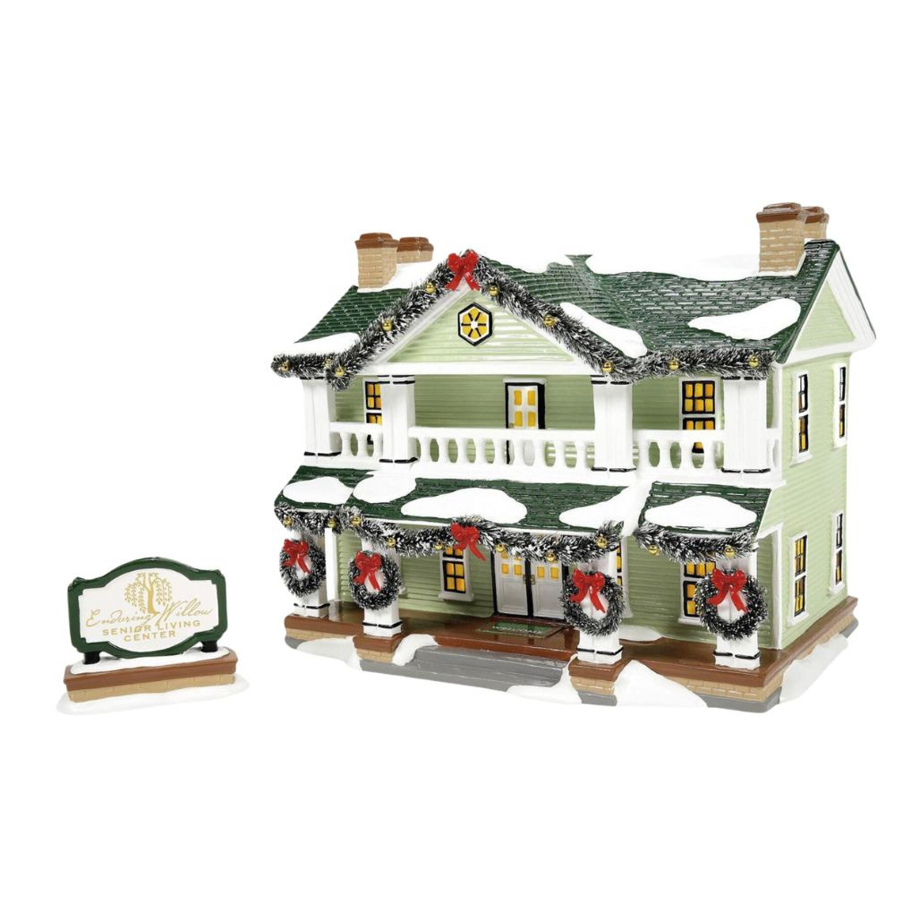 Department 56 - Snow Village - Enduring Willow Senior Center Set of 2