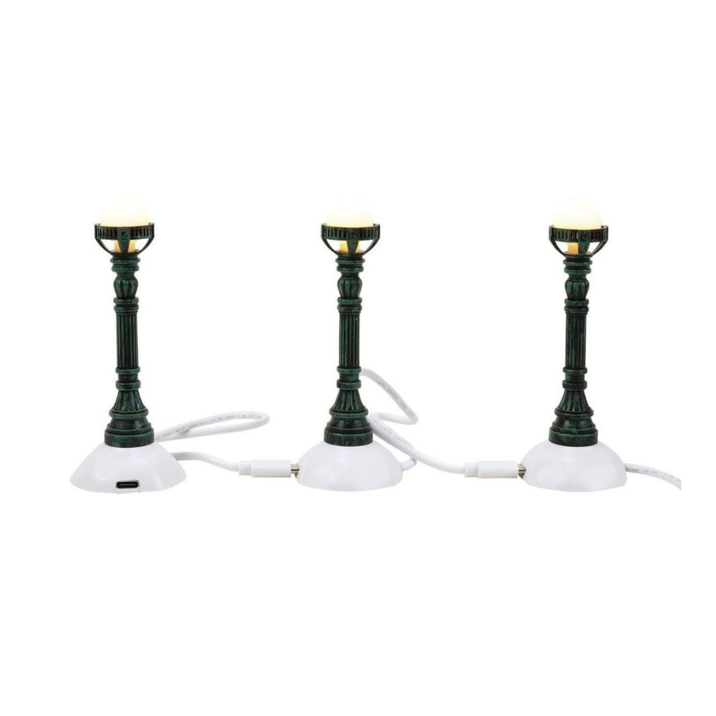 Department 56 - LED Copper Lamp Post Set of 3