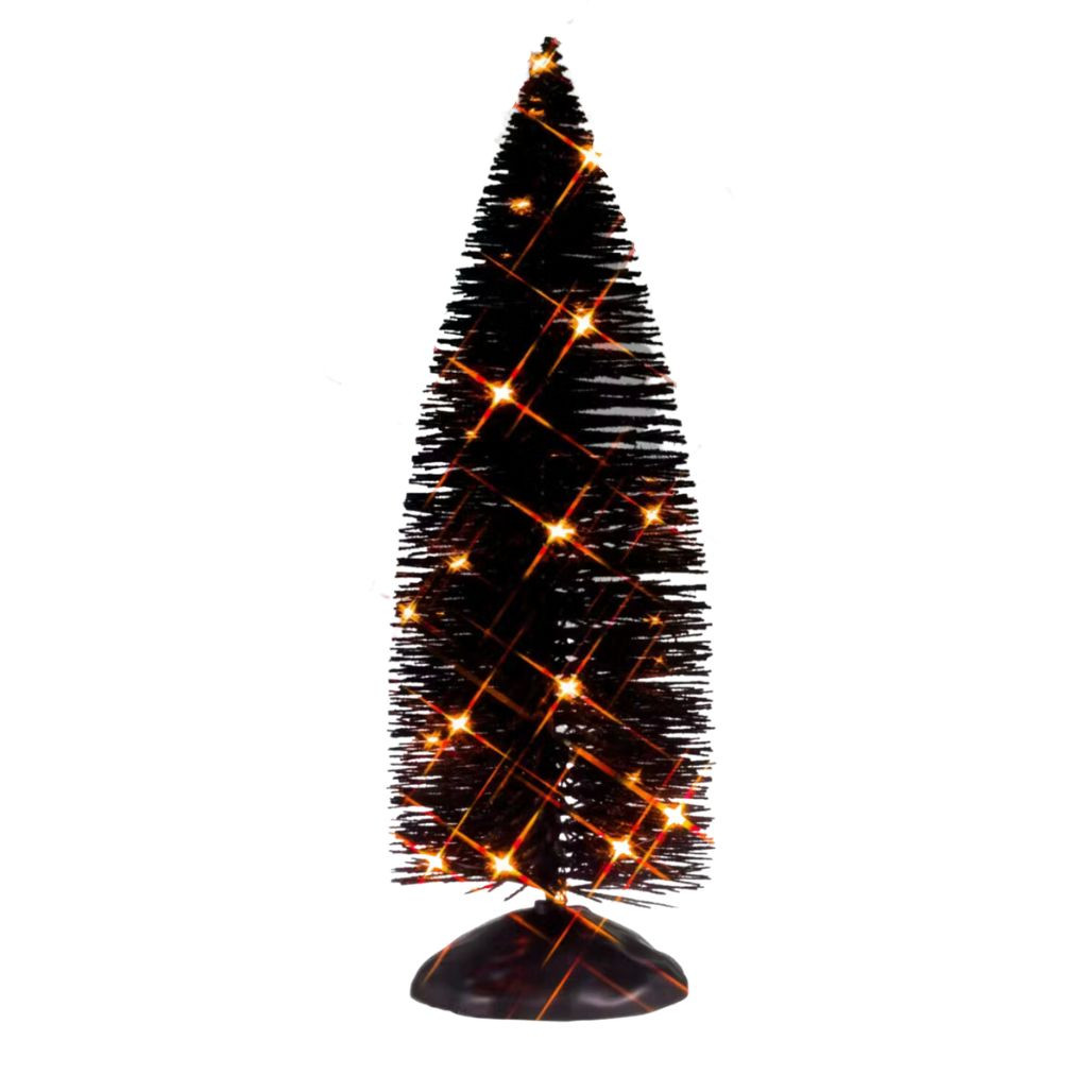 Lemax - Spooky Town Black - Bristle Tree with Orange Lights