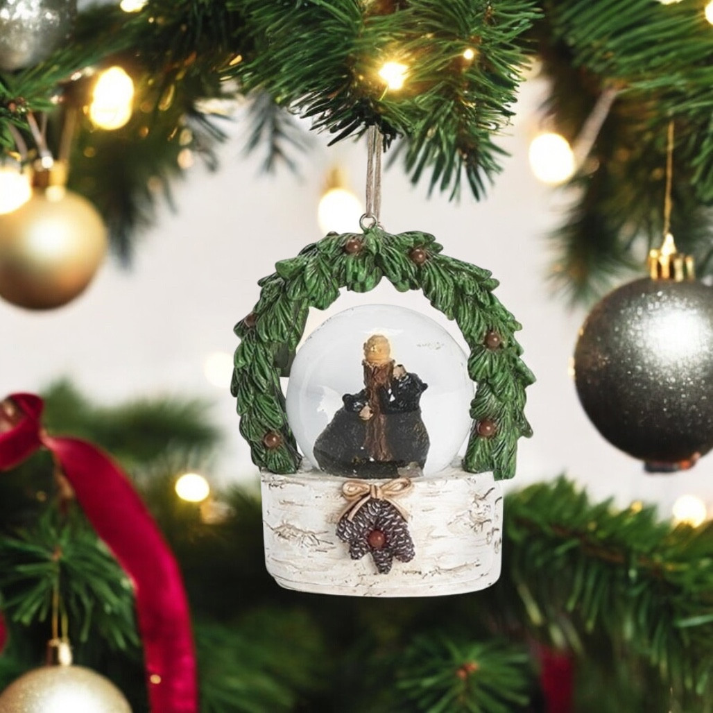 Bear in Wreath Dome Ornament