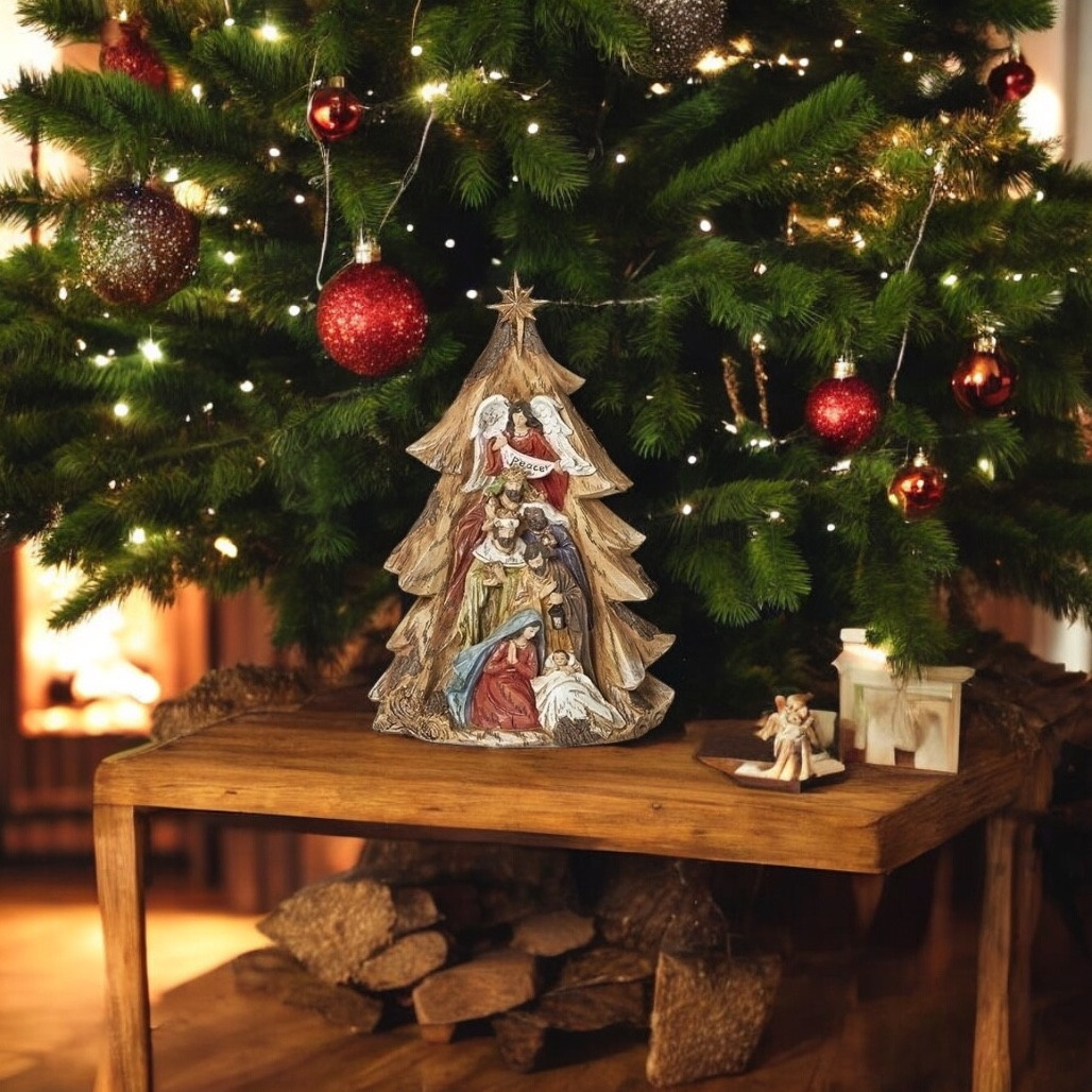 Nativity in Carved Tree