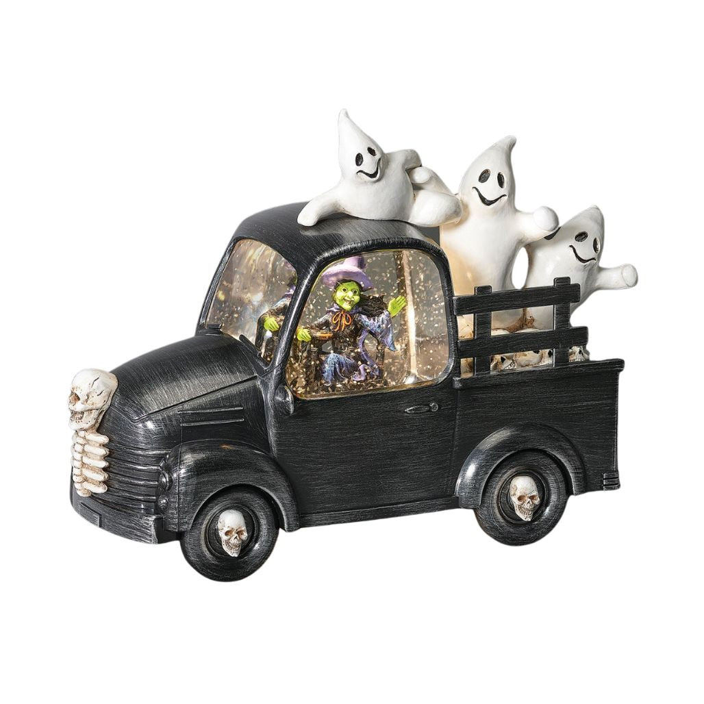 Lighted Swirl Witch Truck with Ghosts