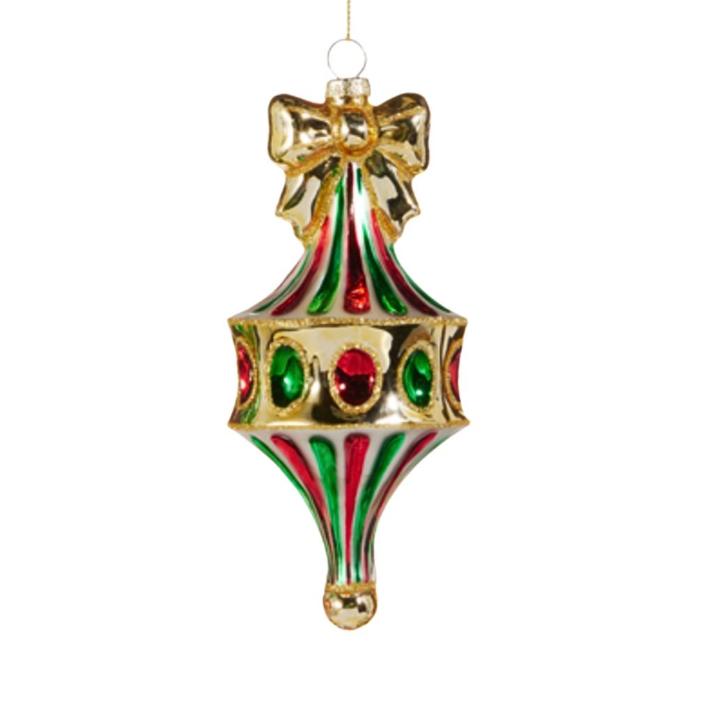 Fairground Finial Gold Bow Ornament