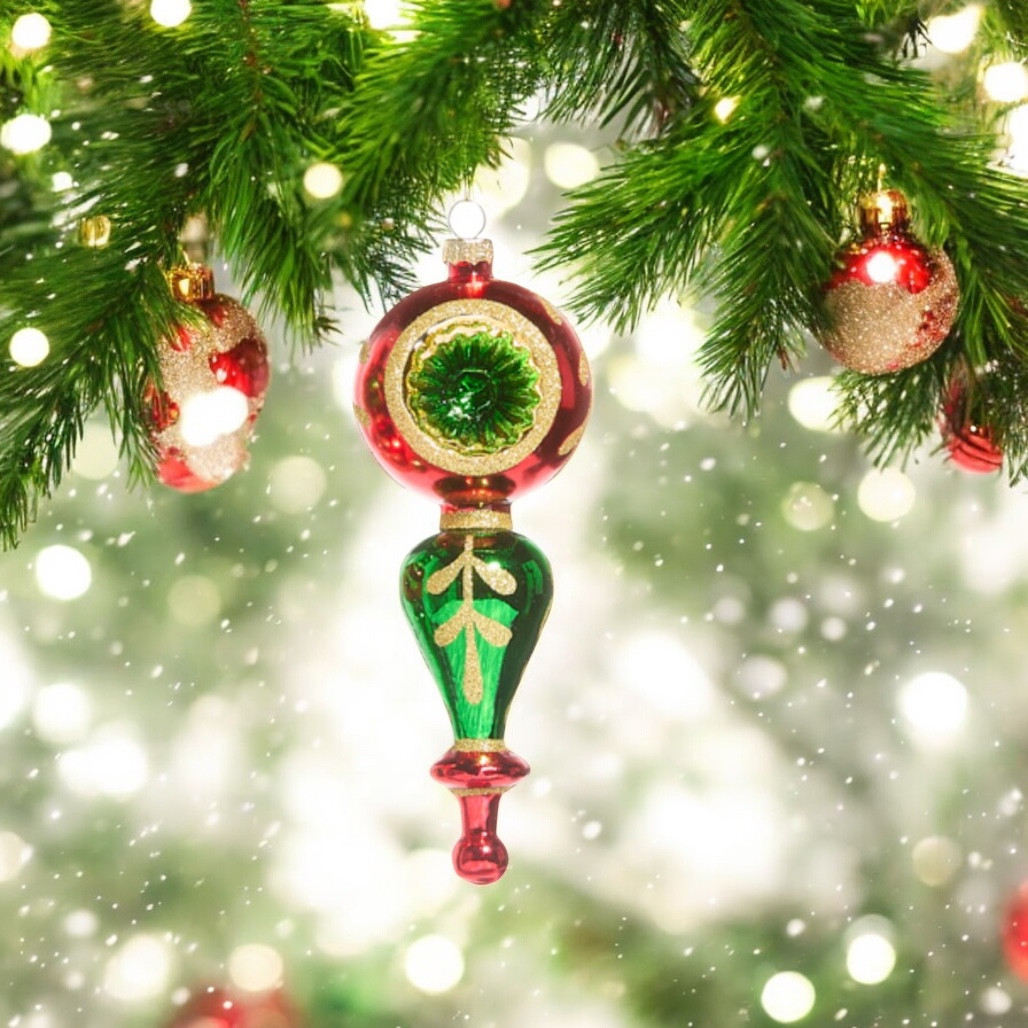 Multicolor Finial - Ball on Top Ornament