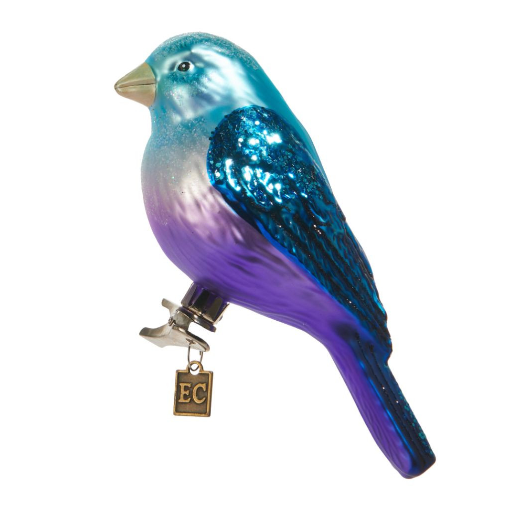 5.5 Inch Blue Fantasy Bird Clip-On Ornament