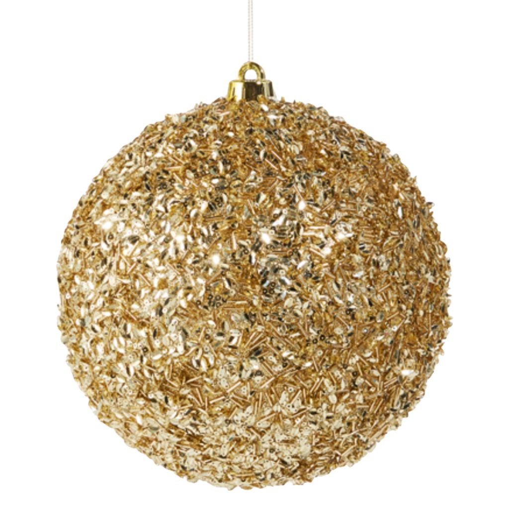 8 Inch Gold Sequin Ball Ornament