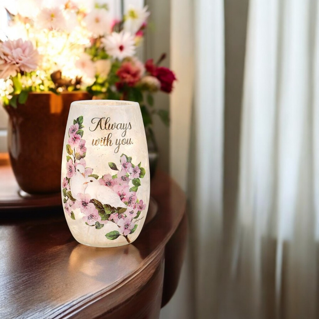 Stony Creek – Small Doves Always With You Illuminated Lighted Vase