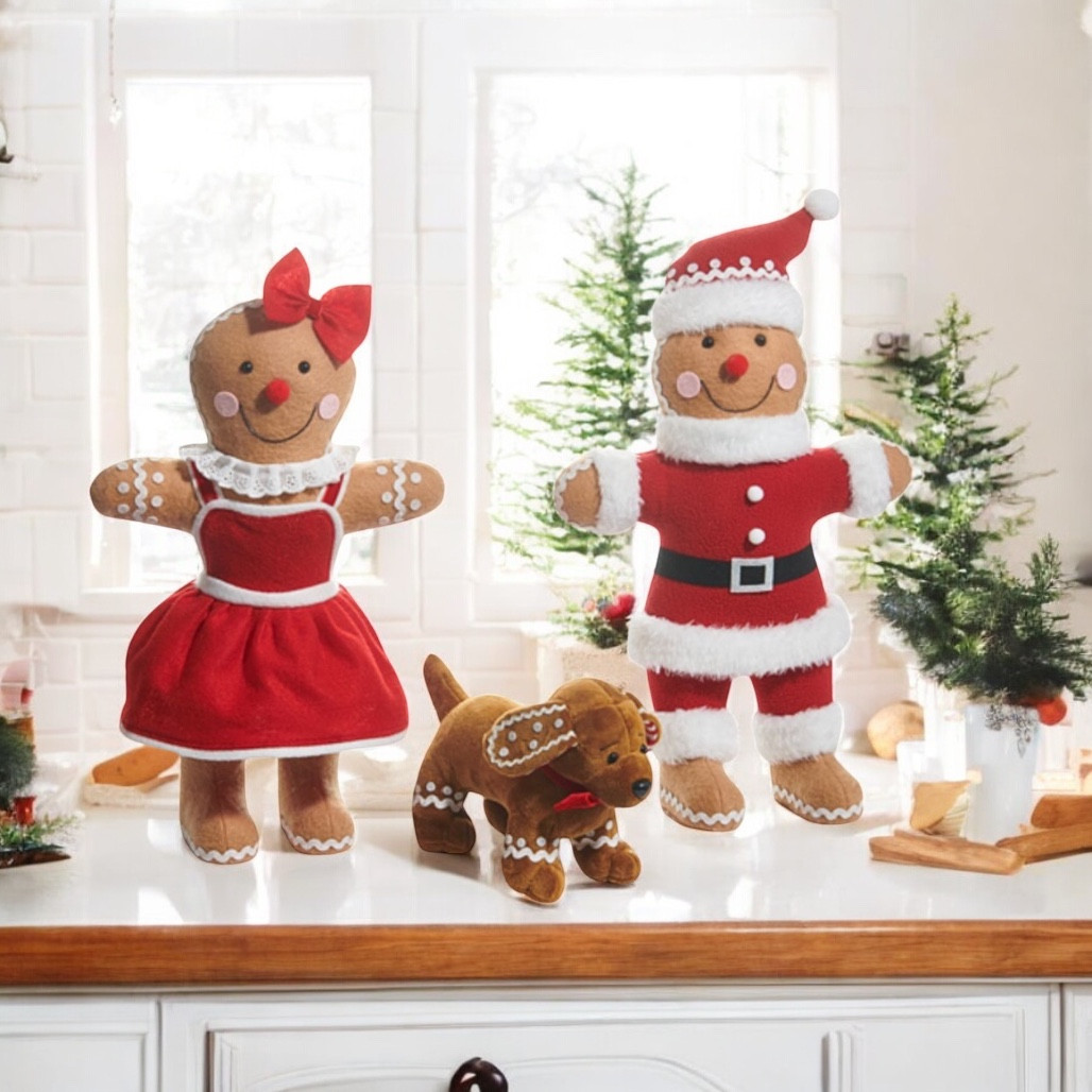Gingerbread Family with Dog
