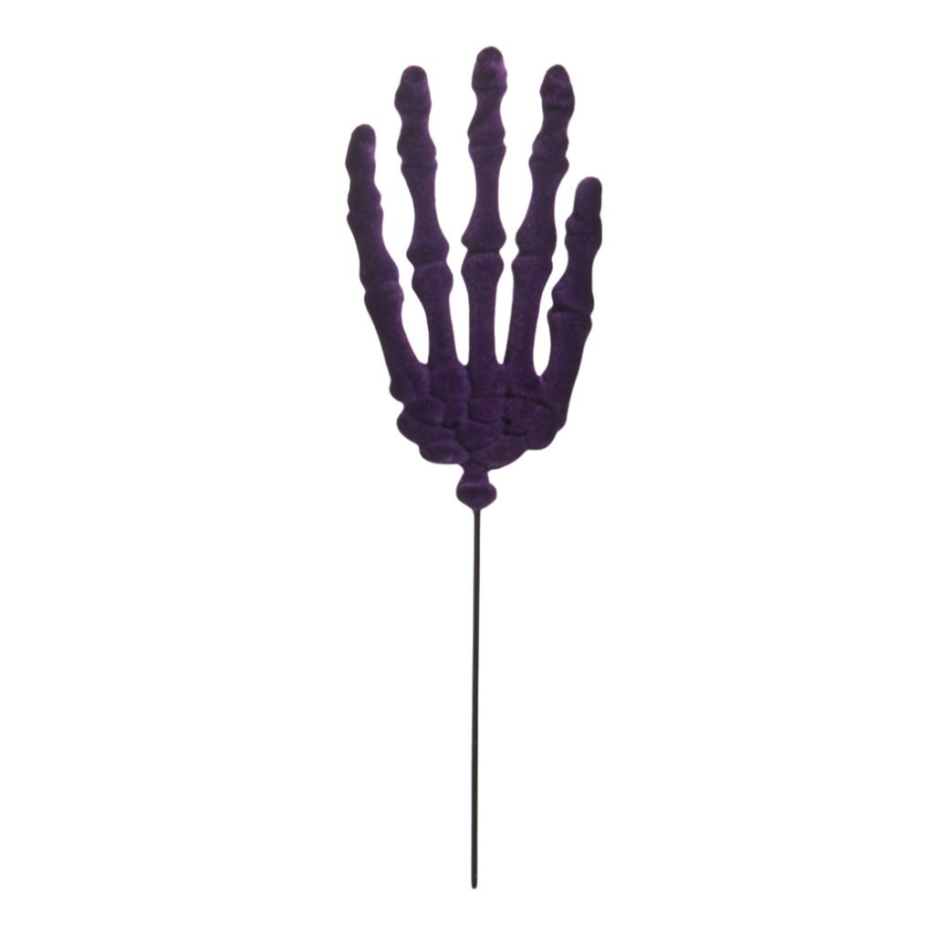Purple Flocked Skeleton Hand