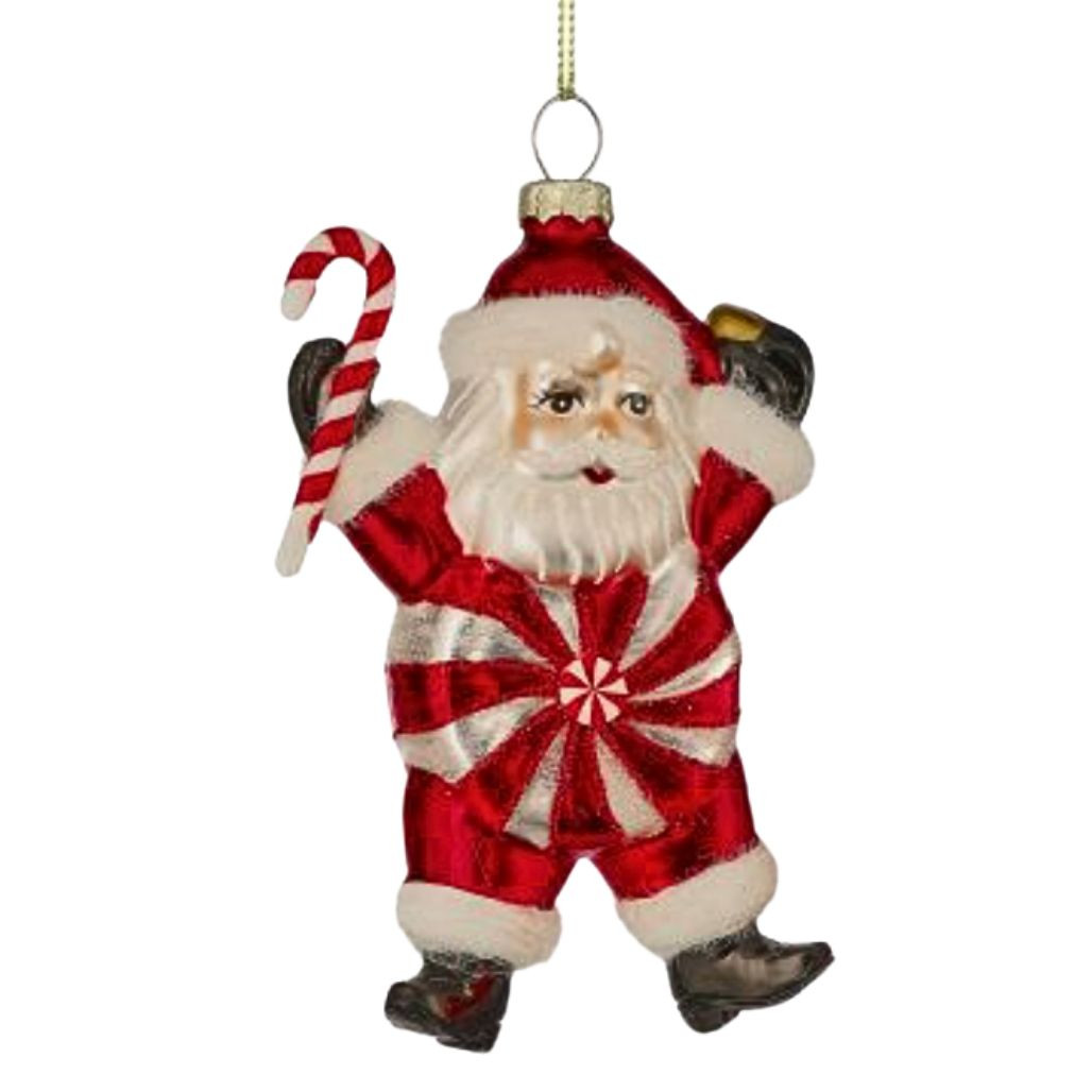 Candy Gingerbread Santa Ornament