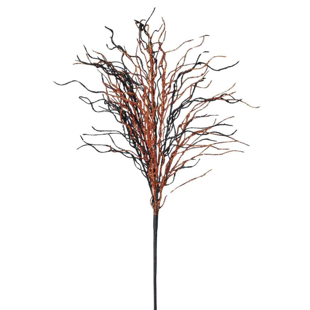 28 Inch Glitter Web Orange/Black Spray