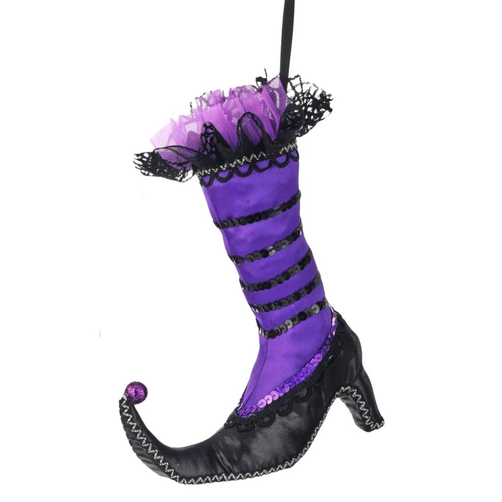 Witch Boot Ornament – Purple