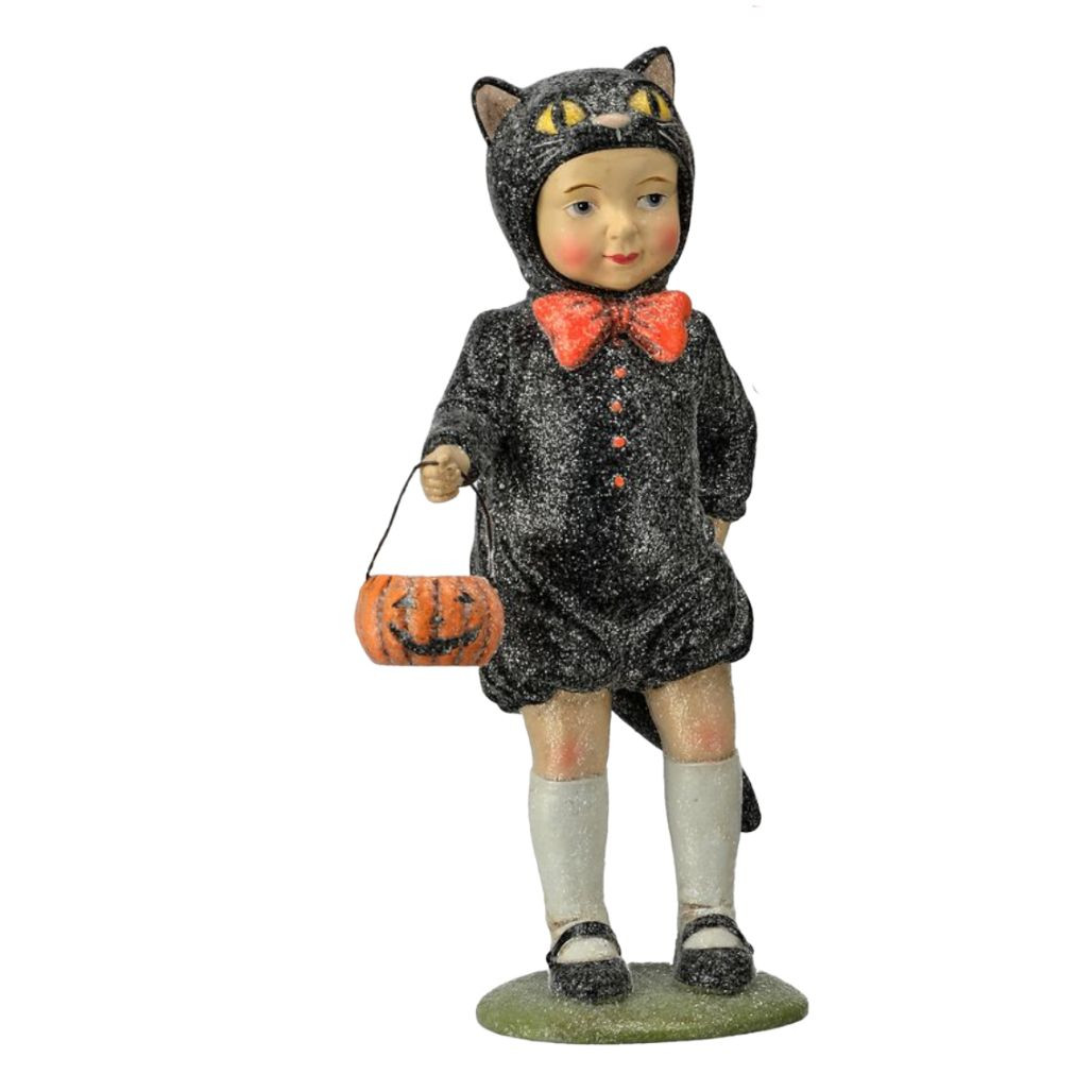 Halloween Child Figurine in Cat Costume