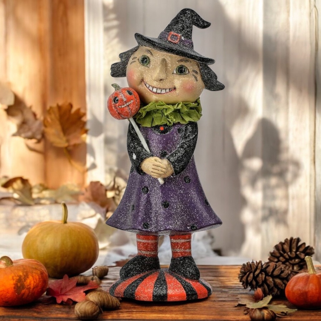 Retro Halloween Witch Figurine