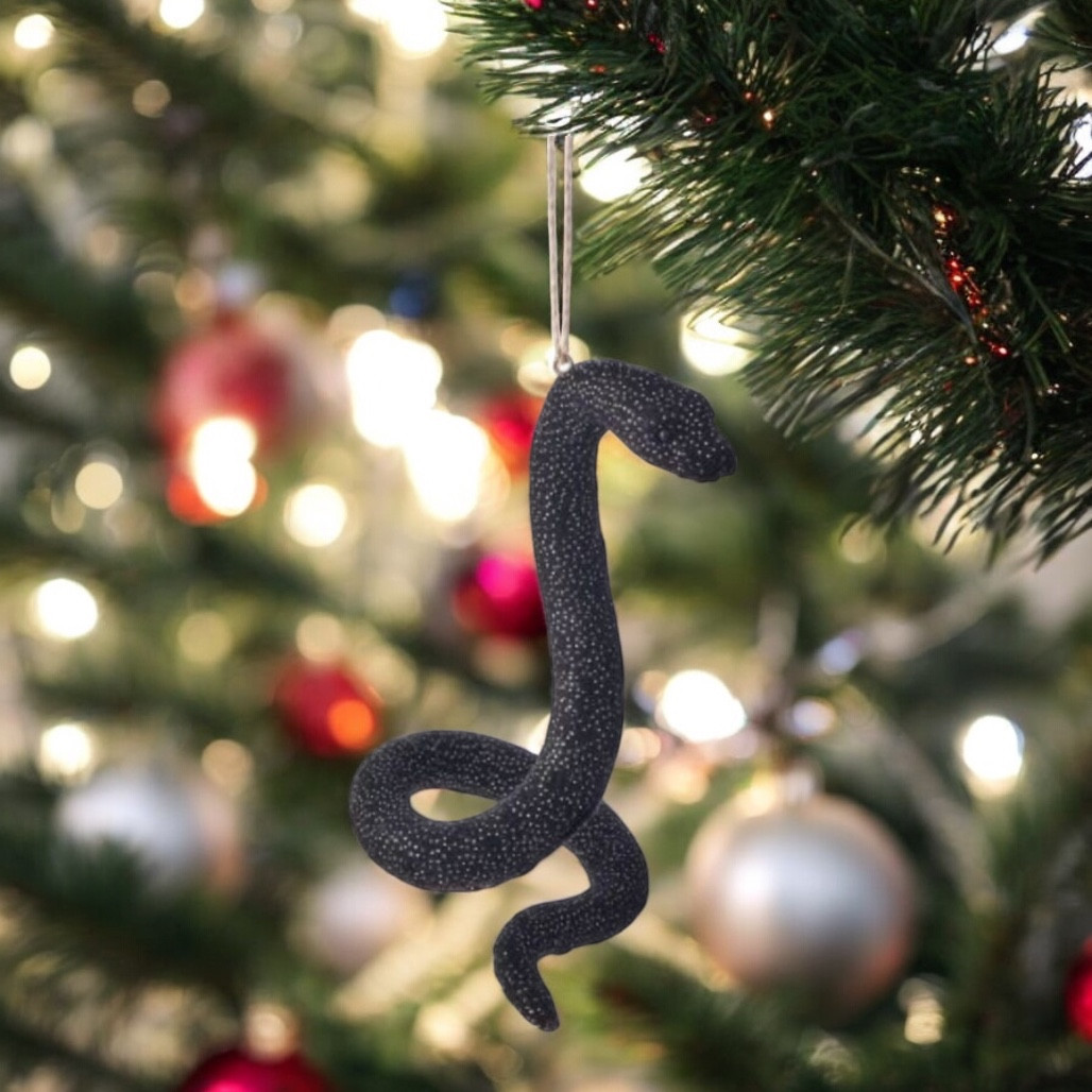 Fur Cobra Snake Ornament – Black
