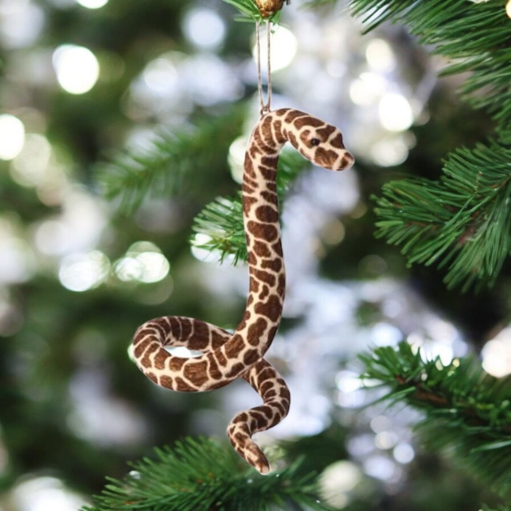 Fur Cobra Snake Ornament – Brown