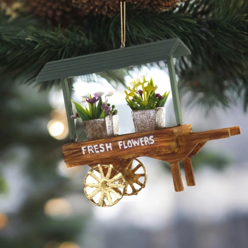 Cody Foster Flower Market Cart Ornament