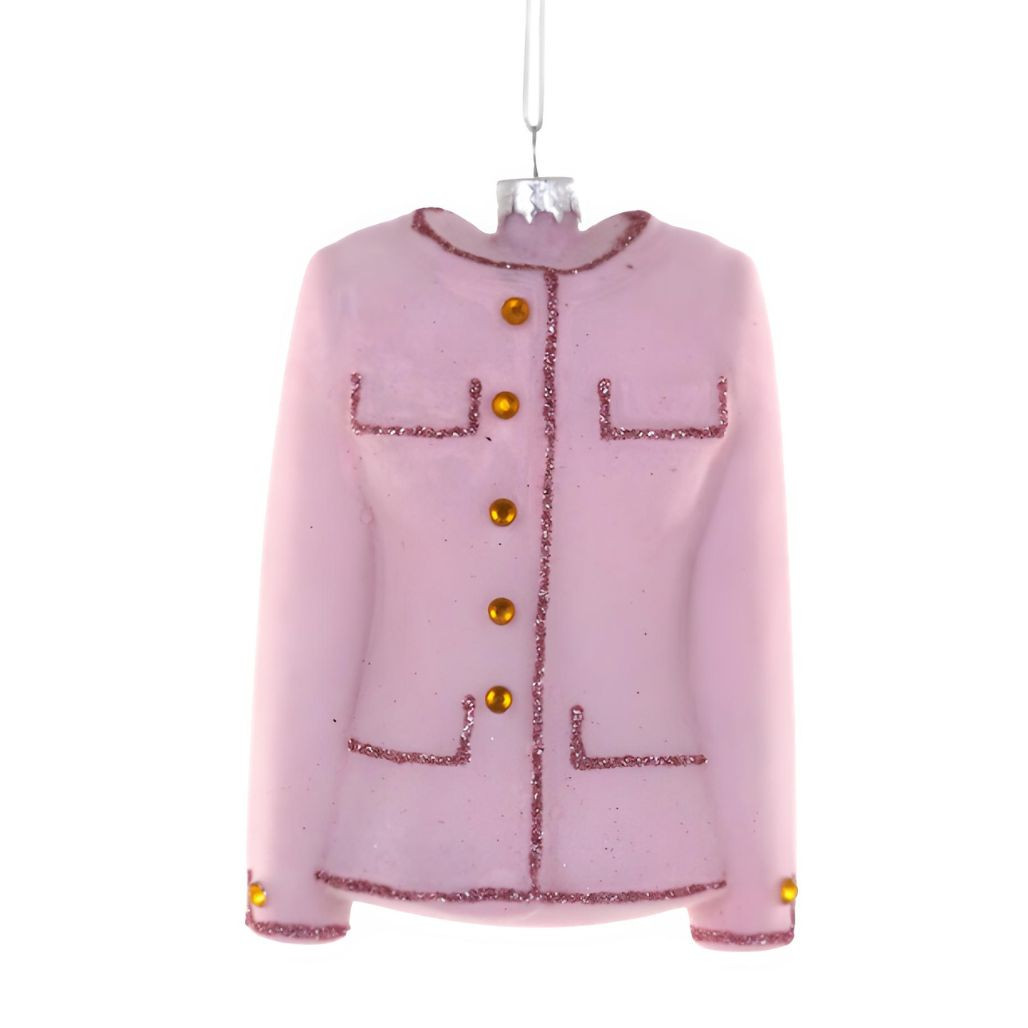Cody Foster Pink Luxe Tweed Jacket Ornament