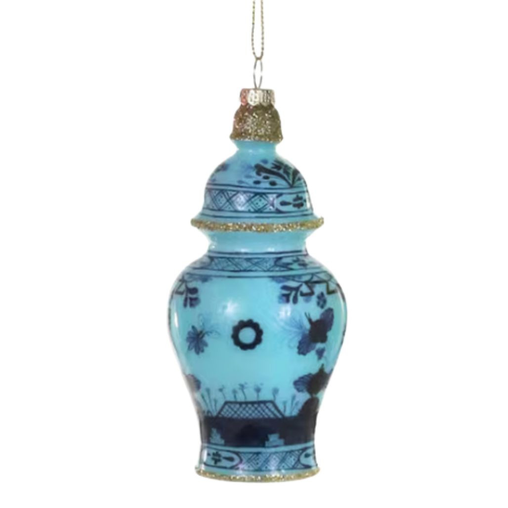 Cody Foster Gilded Blue Urn Ornament