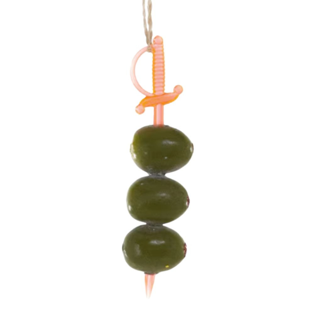 Cody Foster Cocktail Olives Ornament with Peach Sword Pick