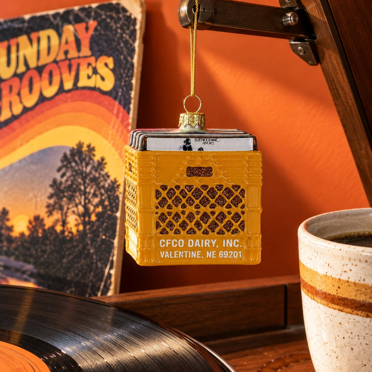 Cody Foster Crate of Records Ornament