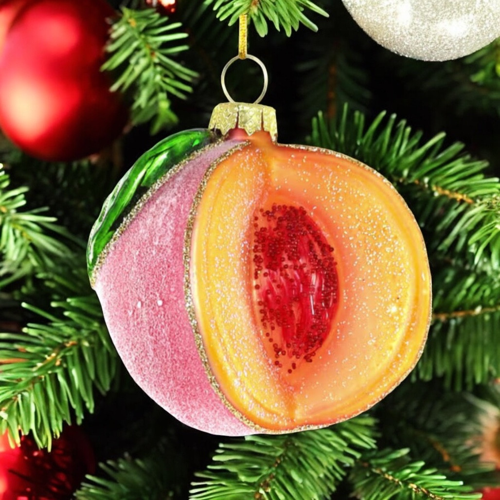 Cody Foster Sugared Peach Ornament