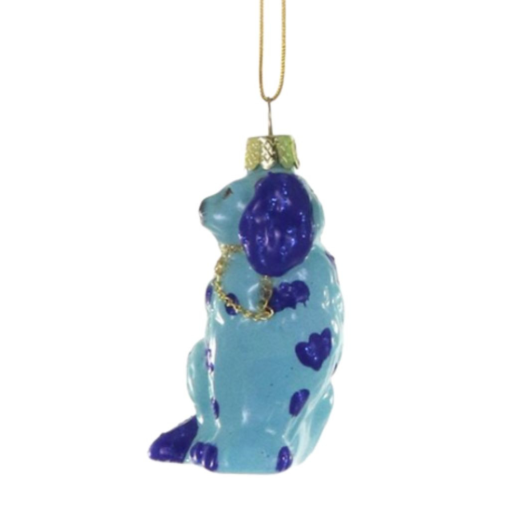 Cody Foster Staffordshire Dog Ornament Small - Light Blue/Dark Blue