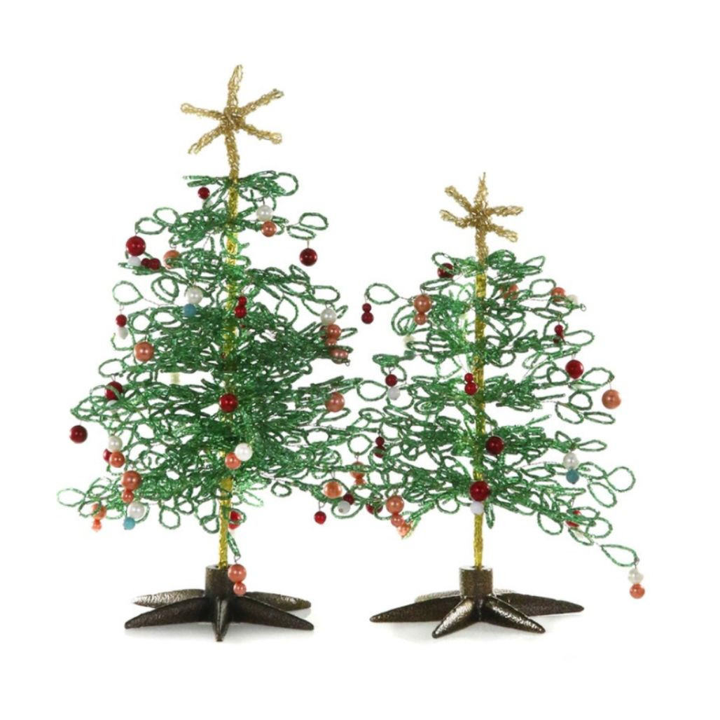 Cody Foster Beaded Trees Set of 2 – Green
