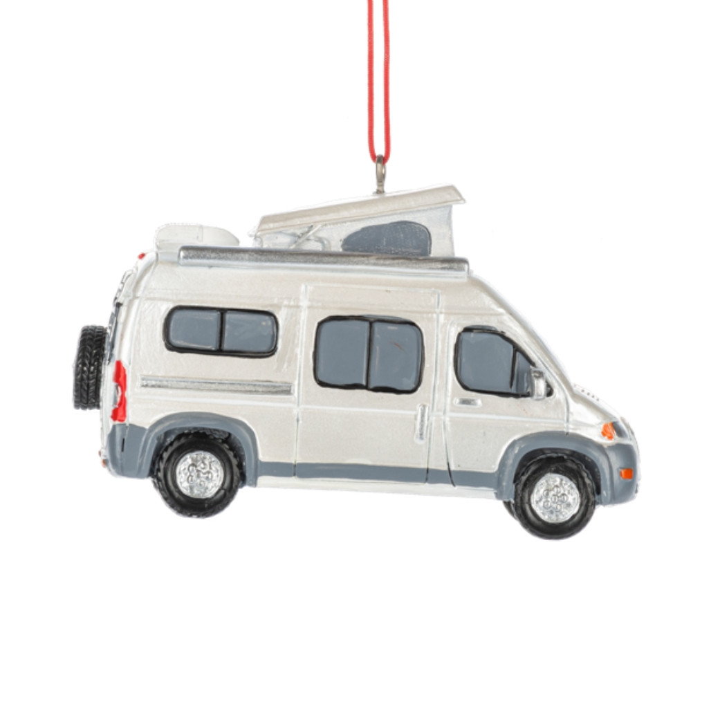 White Camper Van Ornament