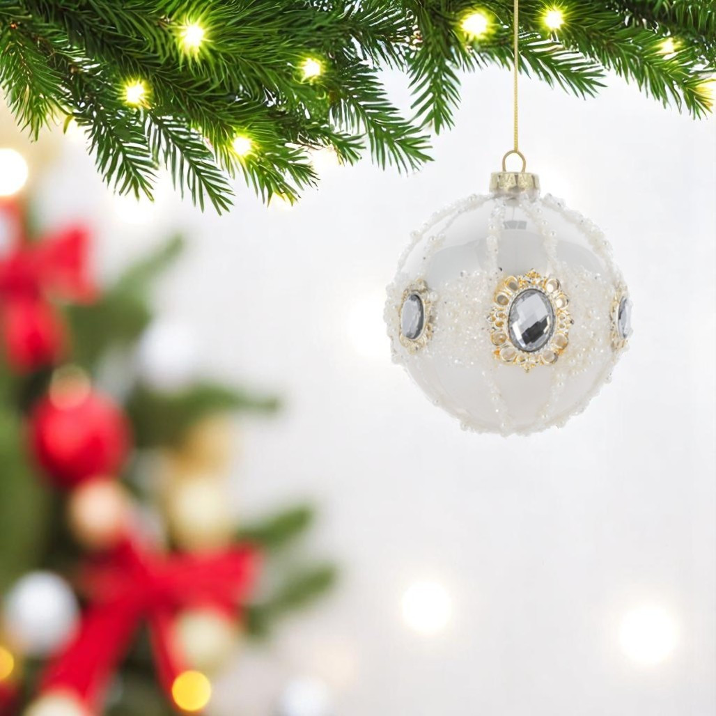 Jeweled Holiday Ball Ornament