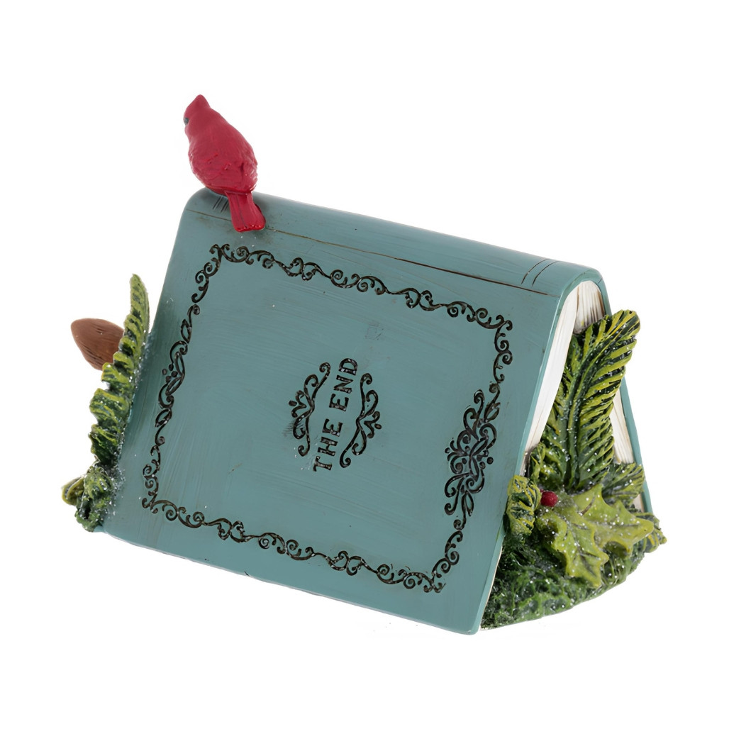 Deer Under Book Figurine