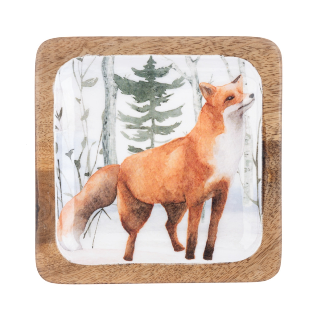 Woodland Fox Wood Trinket Tray