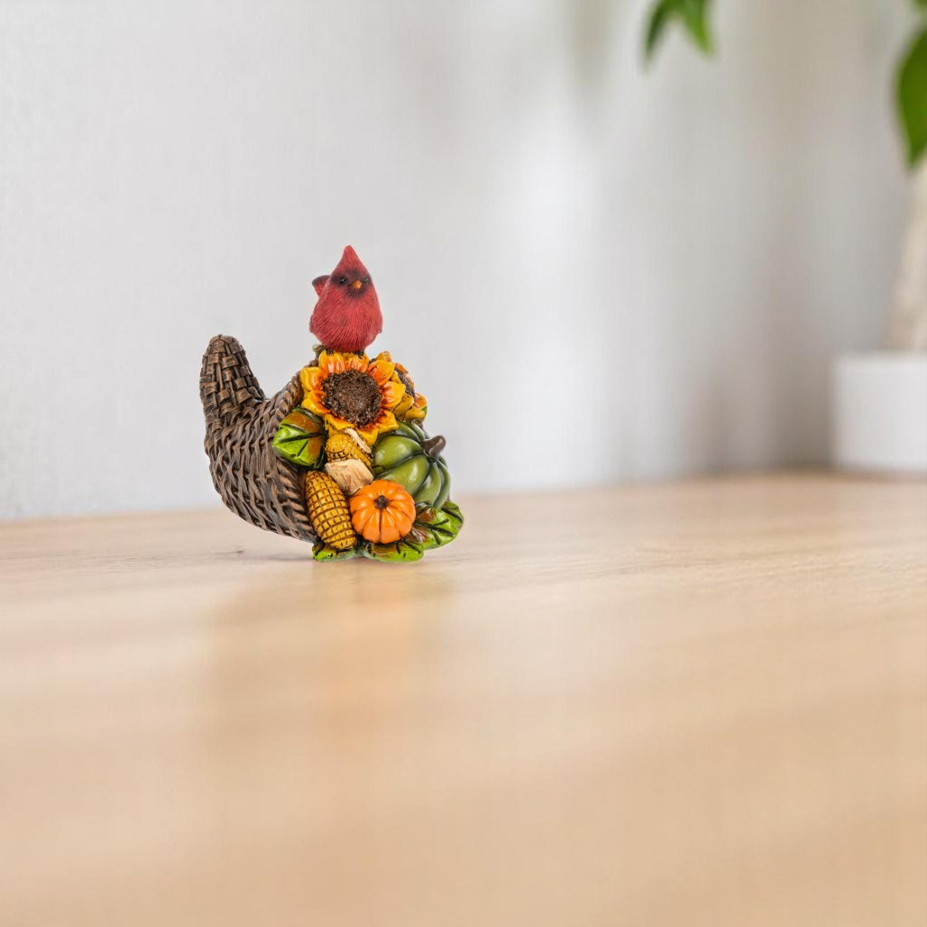 Horn of Plenty with Sunflower Figurine